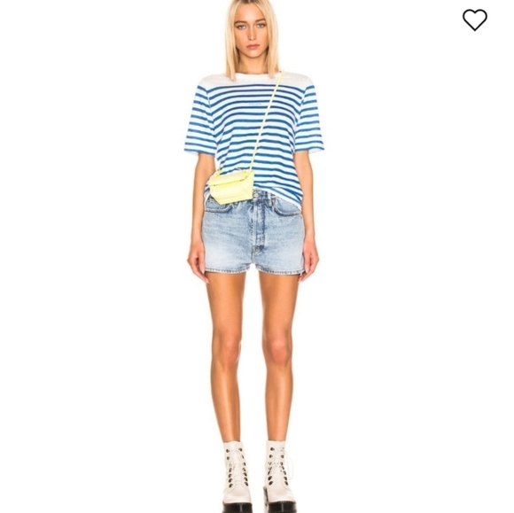 Acne Studios Stripe Linen Short Sleeve Off White and Blue XS - Picture 16 of 16